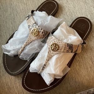 Tory Burch Snakeskin Sandals- Size 10